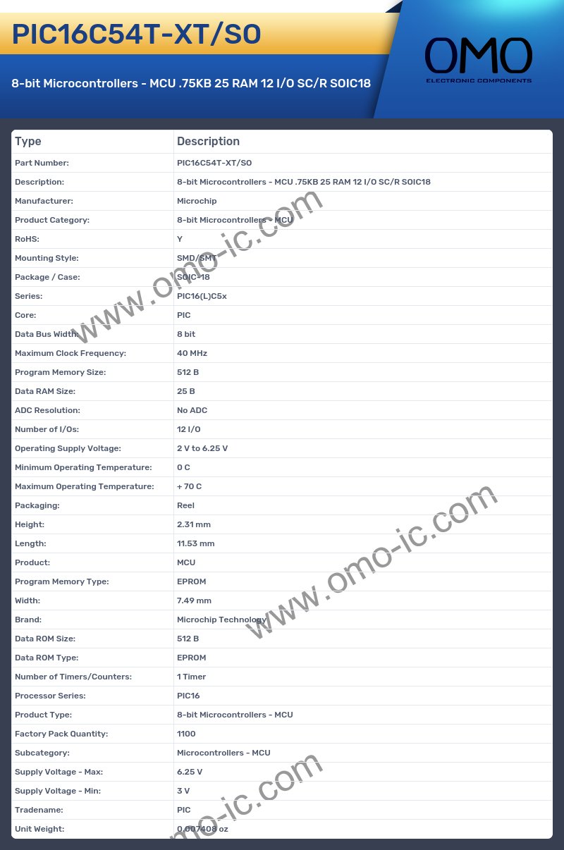PIC16C54T-XT/SO