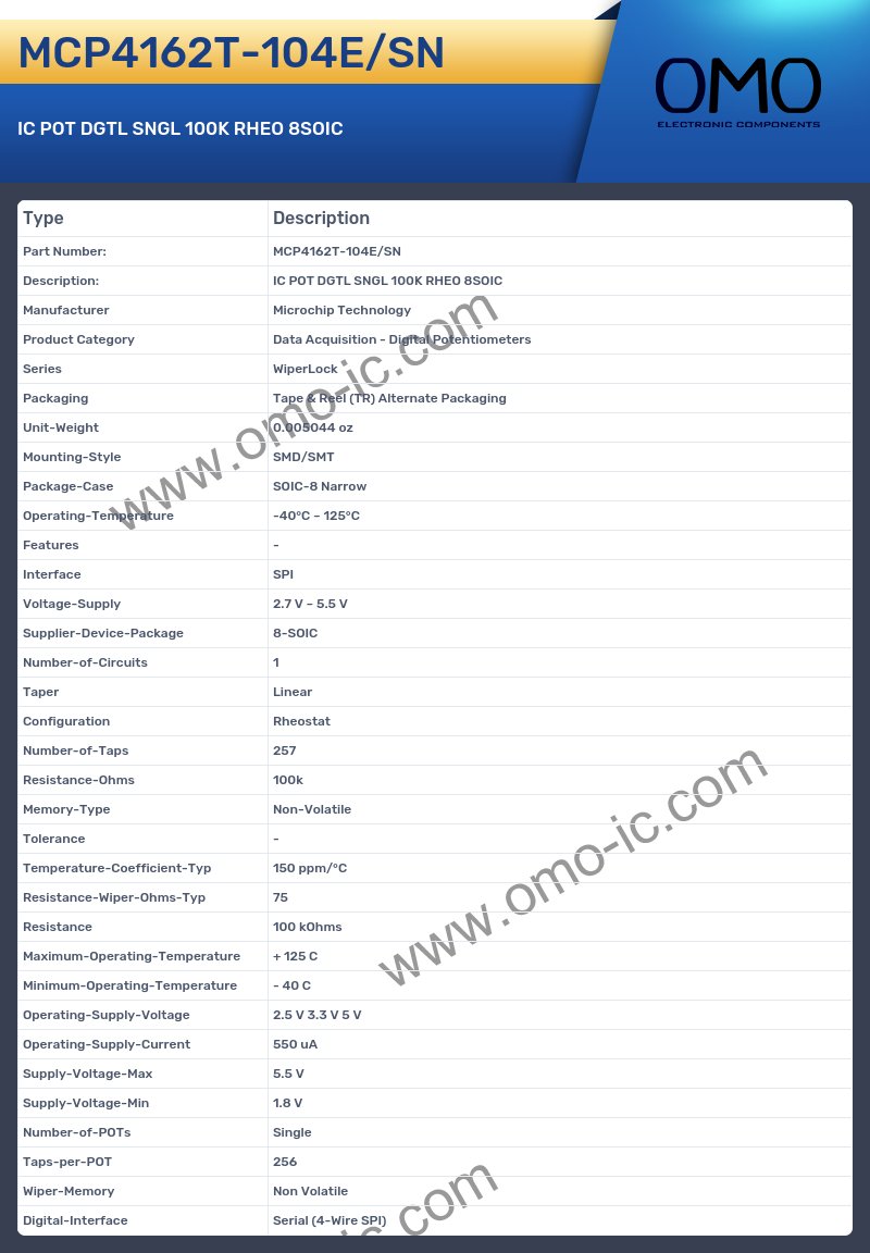 MCP4162T-104E/SN