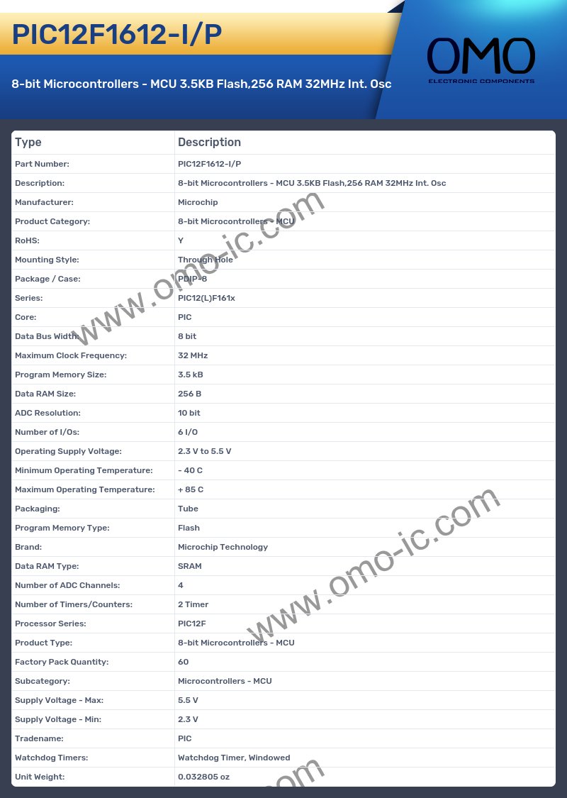 PIC12F1612-I/P