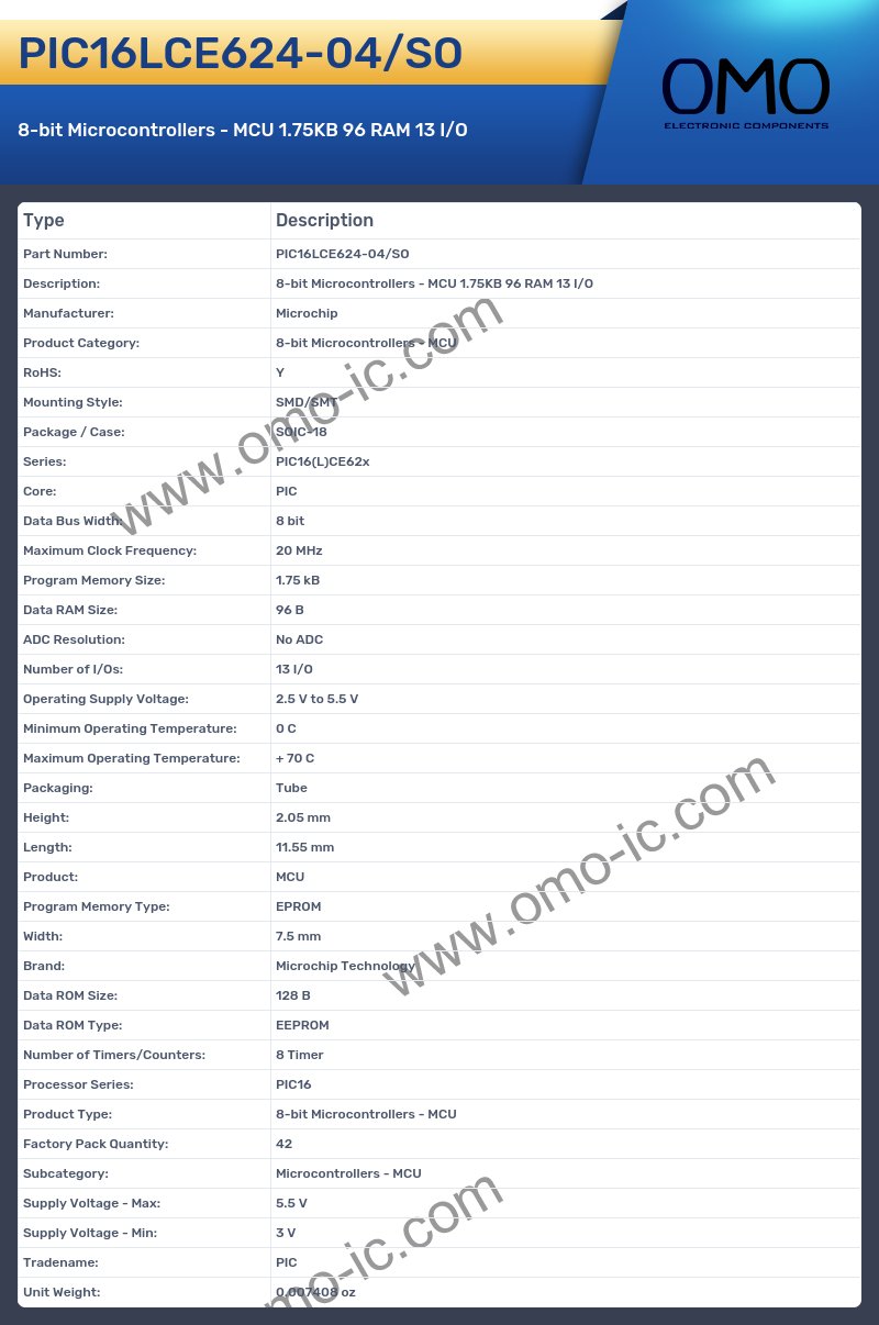 PIC16LCE624-04/SO