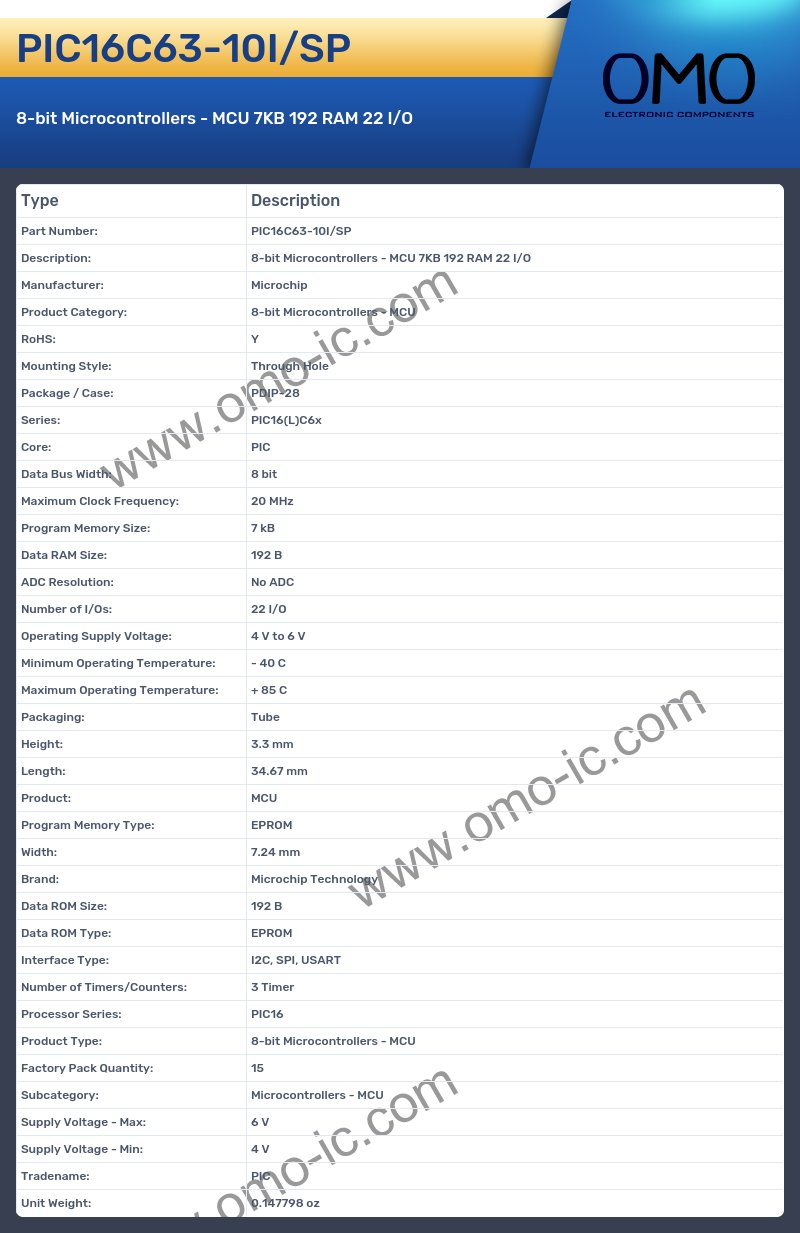 PIC16C63-10I/SP