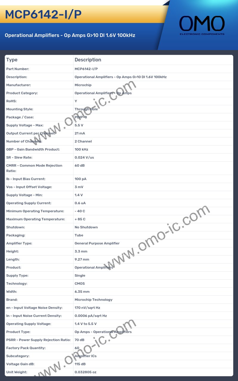 MCP6142-I/P