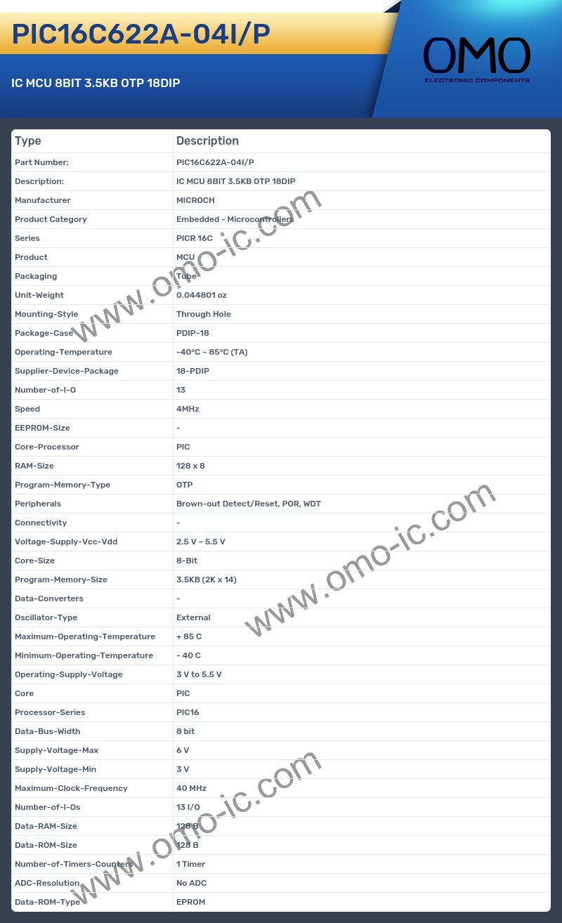 PIC16C622A-04I/P