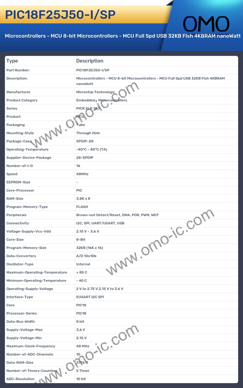 PIC18F25J50-I/SP