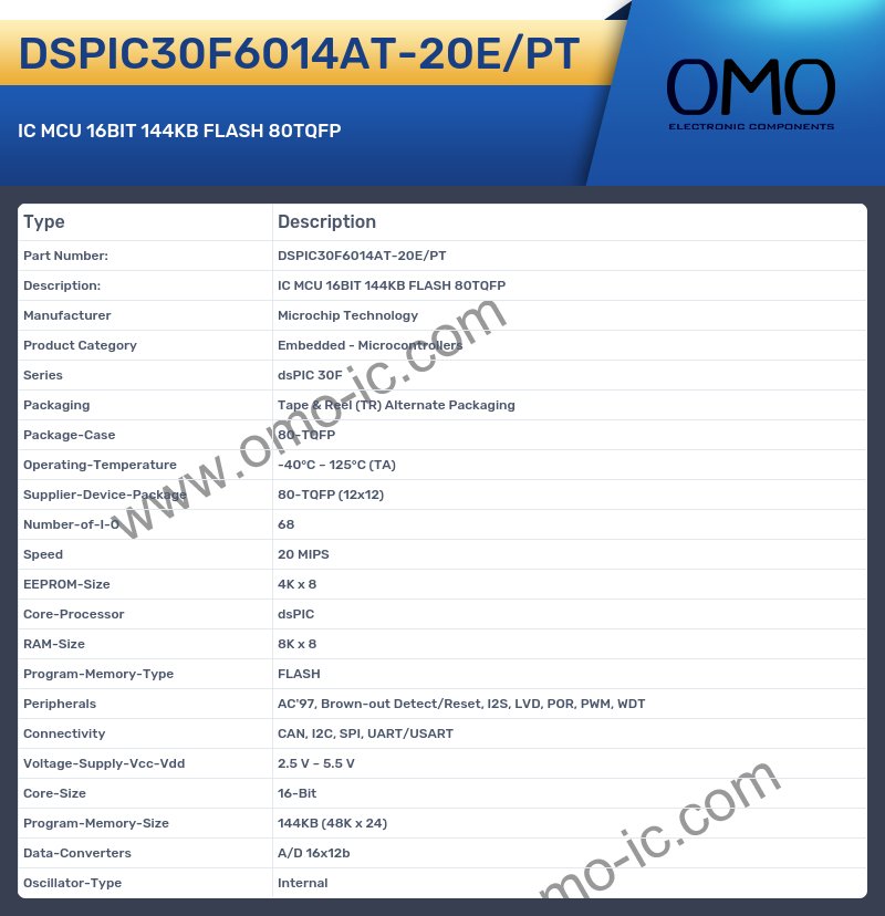 DSPIC30F6014AT-20E/PT