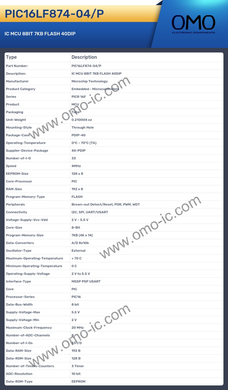 PIC16LF874-04/P