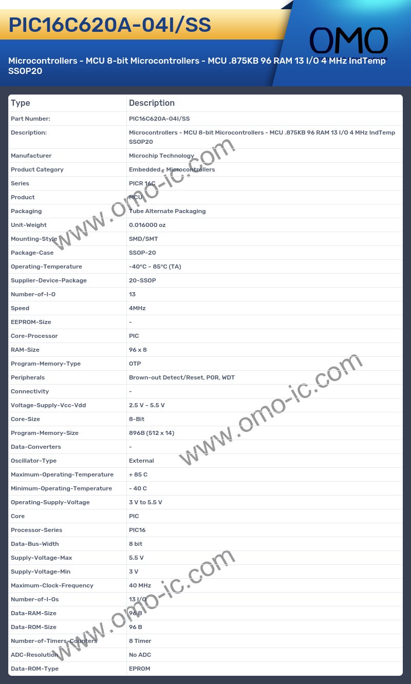 PIC16C620A-04I/SS