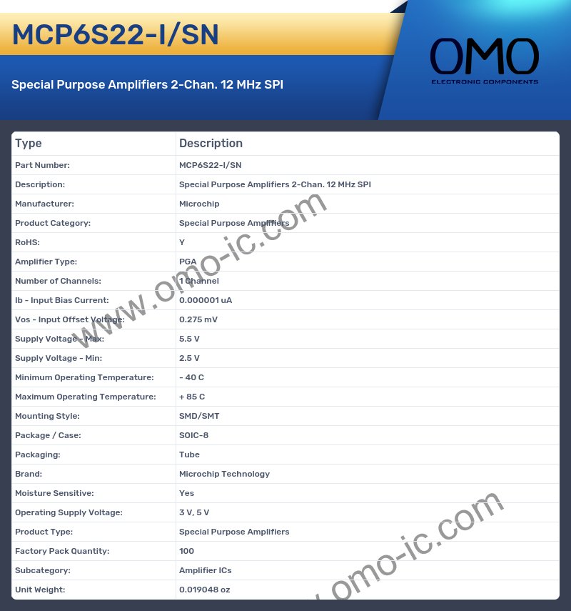 MCP6S22-I/SN
