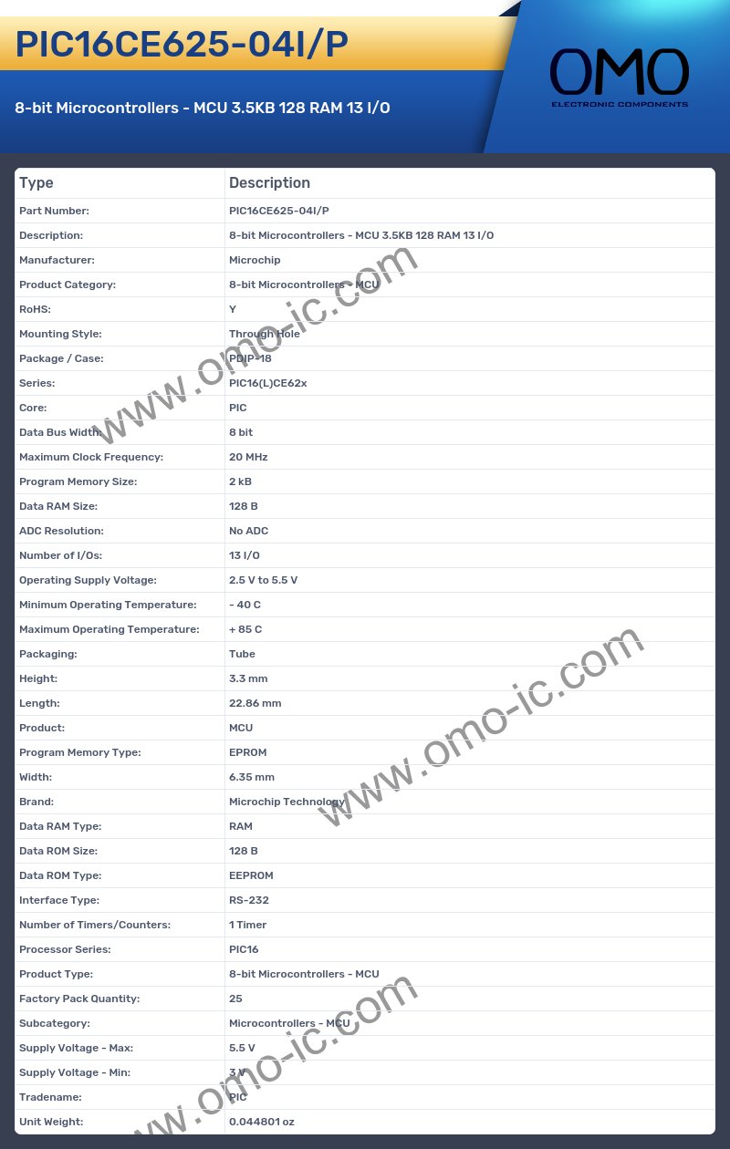 PIC16CE625-04I/P