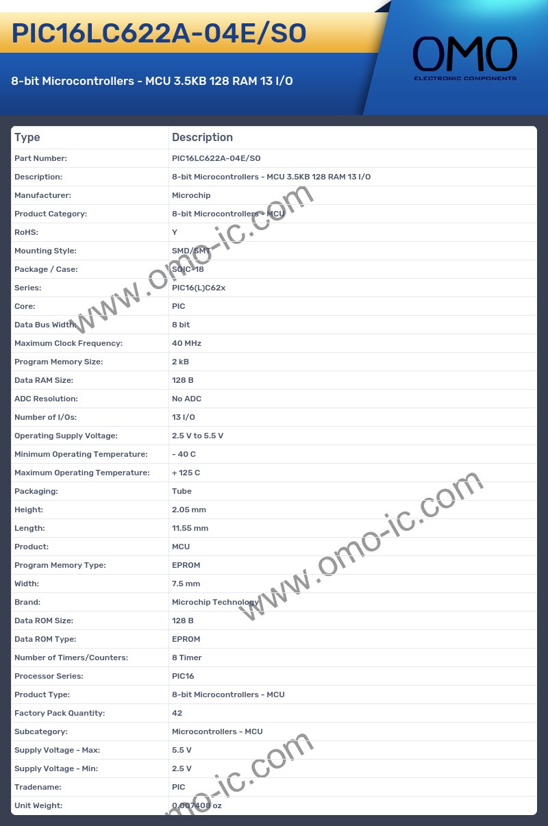 PIC16LC622A-04E/SO