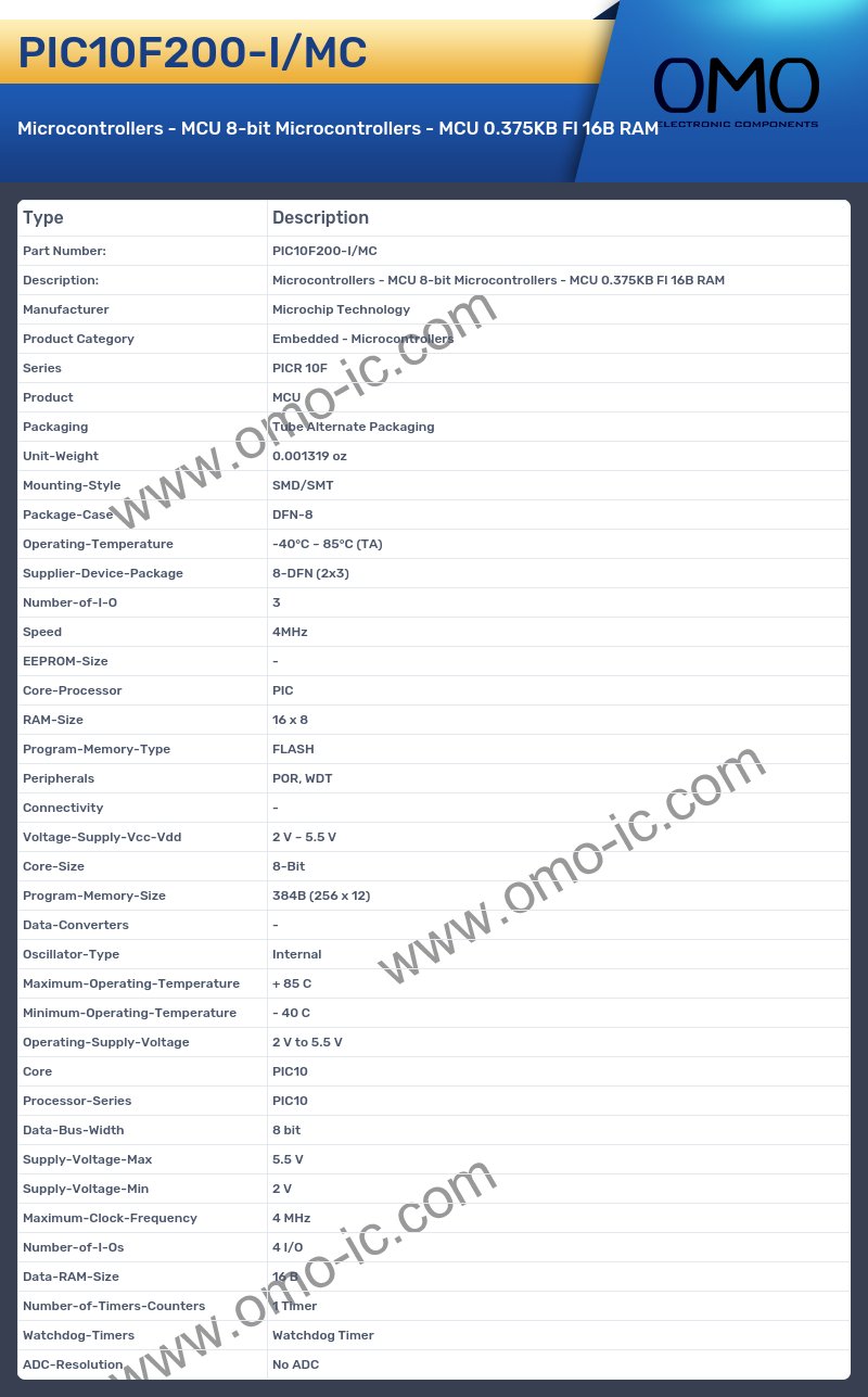 PIC10F200-I/MC