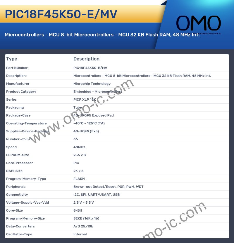PIC18F45K50-E/MV