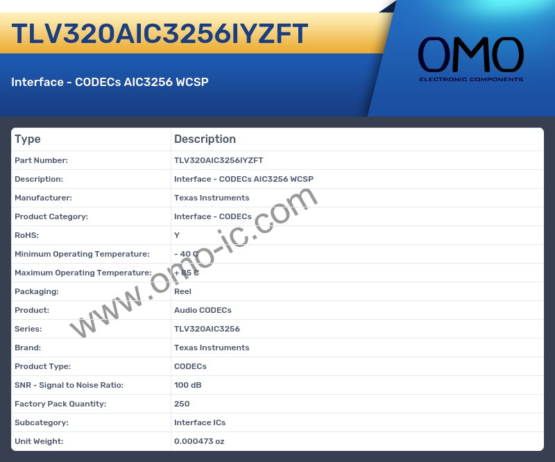 TLV320AIC3256IYZFT