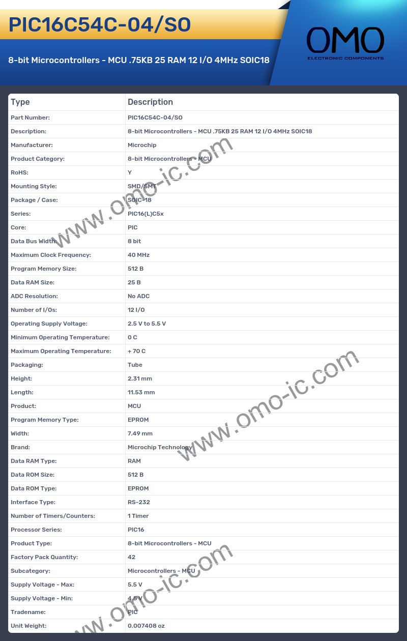PIC16C54C-04/SO