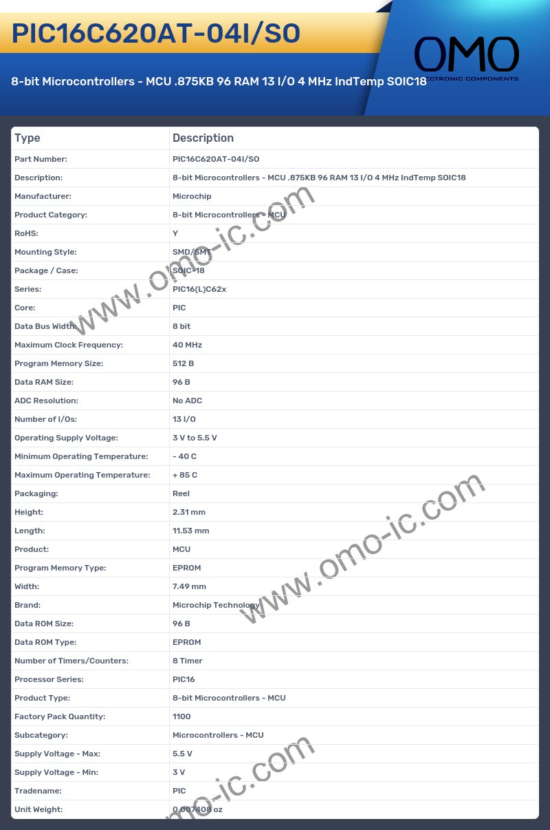PIC16C620AT-04I/SO