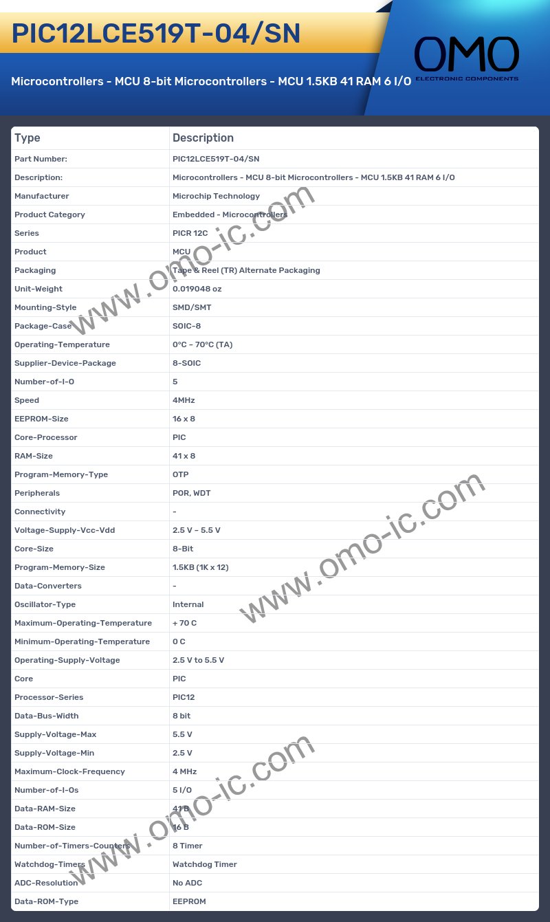 PIC12LCE519T-04/SN