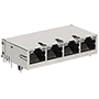 Ethernet 100 W 1GBase-T Ganged 4-Port MagJack®